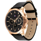 Tommy Hilfiger Jameson 1791798 46mm Men's Multi-Function Watch – Black & Black Genuine Leather Strap