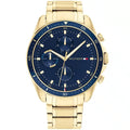 Tommy Hilfiger Parker 1791834 44mm Men's Multi-Function Watch – Blue & Gold Stainless Steel Bracelet