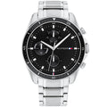 Tommy Hilfiger Parker 1791835 44mm Men's Multi-Function Watch – Black & Silver Stainless Steel Bracelet