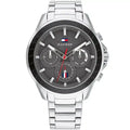 Tommy Hilfiger Aiden 1791857 45mm Men's Multi-Function Watch – Grey Textured & Silver Stainless Steel Bracelet