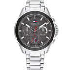 Tommy Hilfiger Aiden 1791857 45mm Men's Multi-Function Watch – Grey Textured & Silver Stainless Steel Bracelet
