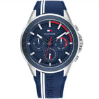 Tommy Hilfiger Aiden 1791859 45mm Men's Multi-Function Watch – Blue & Blue Silicone Strap