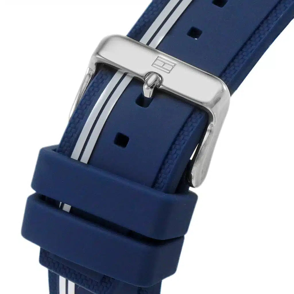 Tommy Hilfiger Aiden 1791859 45mm Men's Multi-Function Watch – Blue & Blue Silicone Strap
