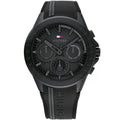 Tommy Hilfiger Aiden 1791861 44mm Men's Multi-Function Watch – Black & Black Silicone Strap