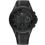 Tommy Hilfiger Aiden 1791861 44mm Men's Multi-Function Watch – Black & Black Silicone Strap
