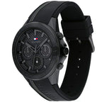 Tommy Hilfiger Aiden 1791861 44mm Men's Multi-Function Watch – Black & Black Silicone Strap
