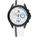 Tommy Hilfiger Aiden 1791862 45mm Men's Multi-Function Watch – White & White Silicone Strap