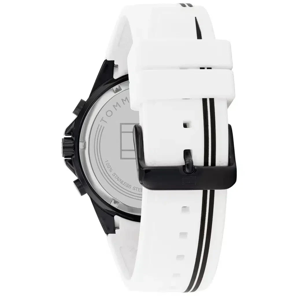 Tommy Hilfiger Aiden 1791862 45mm Men's Multi-Function Watch – White & White Silicone Strap