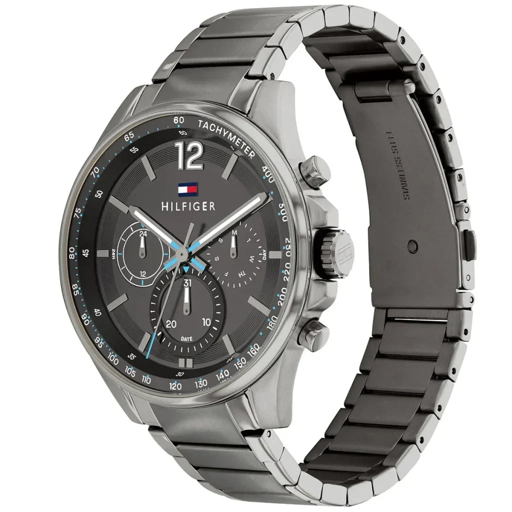 Tommy Hilfiger Max 1791975 44mm Men's Multi-Function Watch – Grey & Grey Stainless Steel Bracelet
