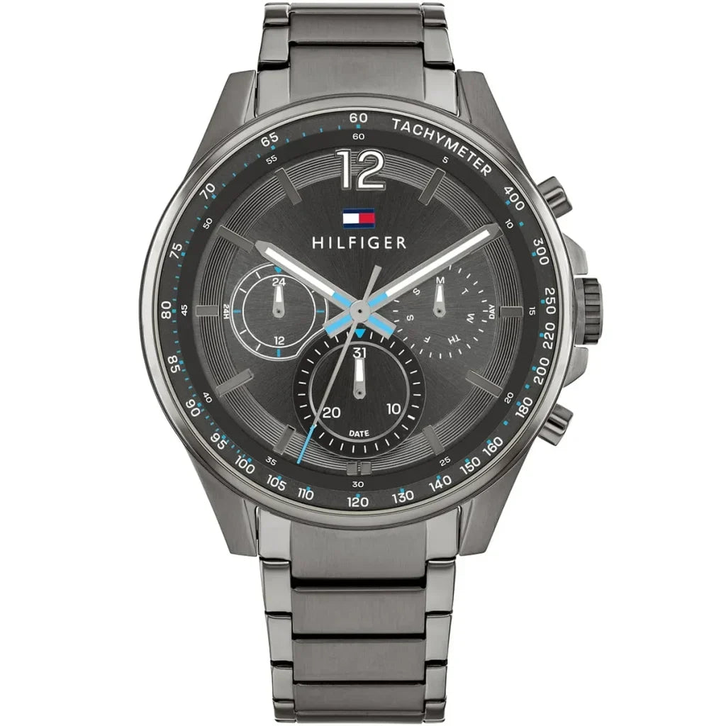 Tommy Hilfiger Max 1791975 44mm Men's Multi-Function Watch – Grey & Grey Stainless Steel Bracelet