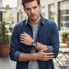 Tommy Hilfiger Lars 1792049 46mm Men's Multi-Function Watch – Navy & Black Stainless Steel Bracelet