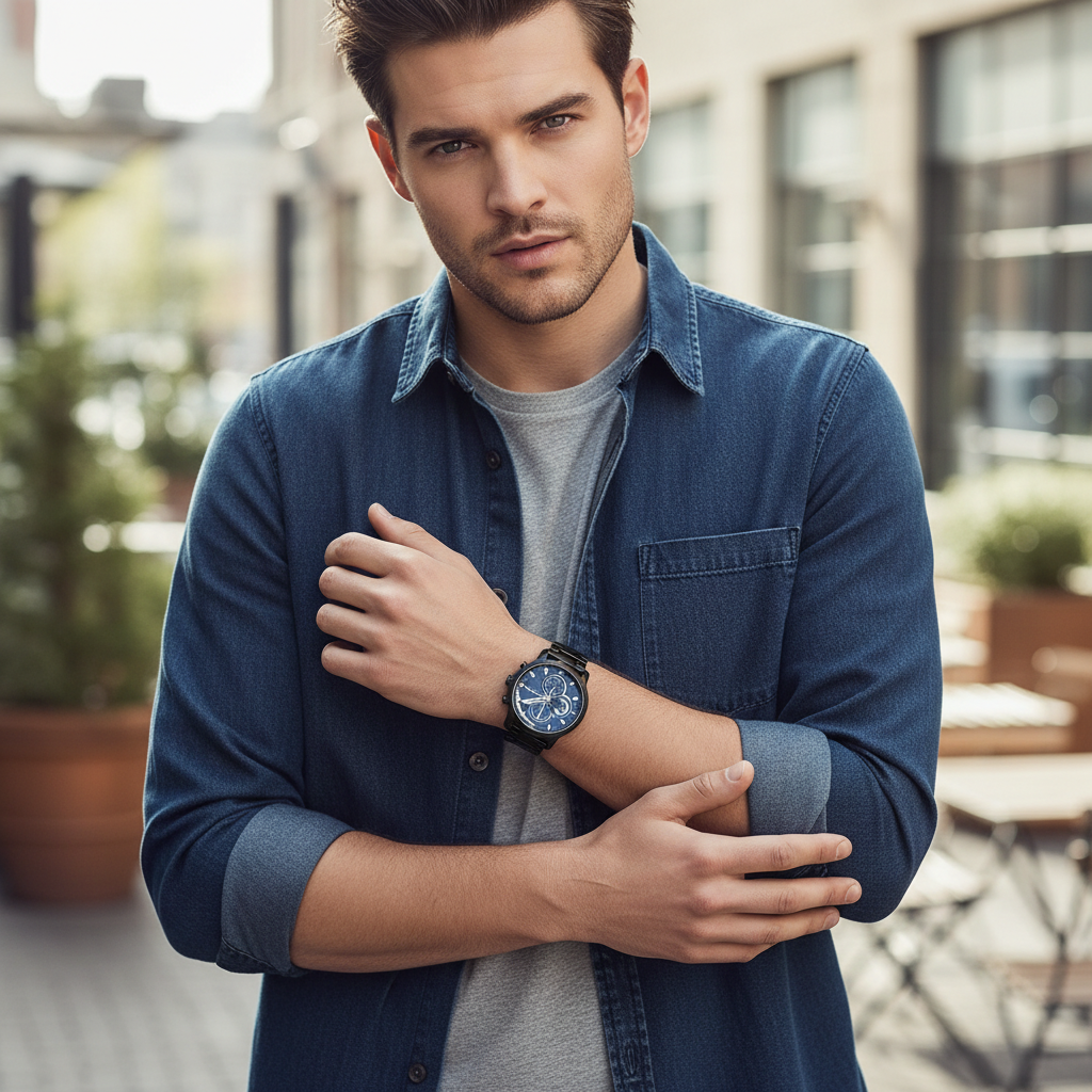 Tommy Hilfiger Lars 1792049 46mm Men's Multi-Function Watch – Navy & Black Stainless Steel Bracelet