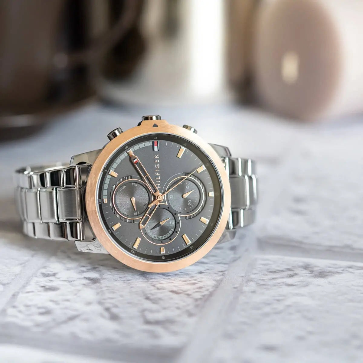 Tommy Hilfiger Jameson 1792050 46mm Men's Multi-Function Watch – Grey & Silver Stainless Steel Bracelet