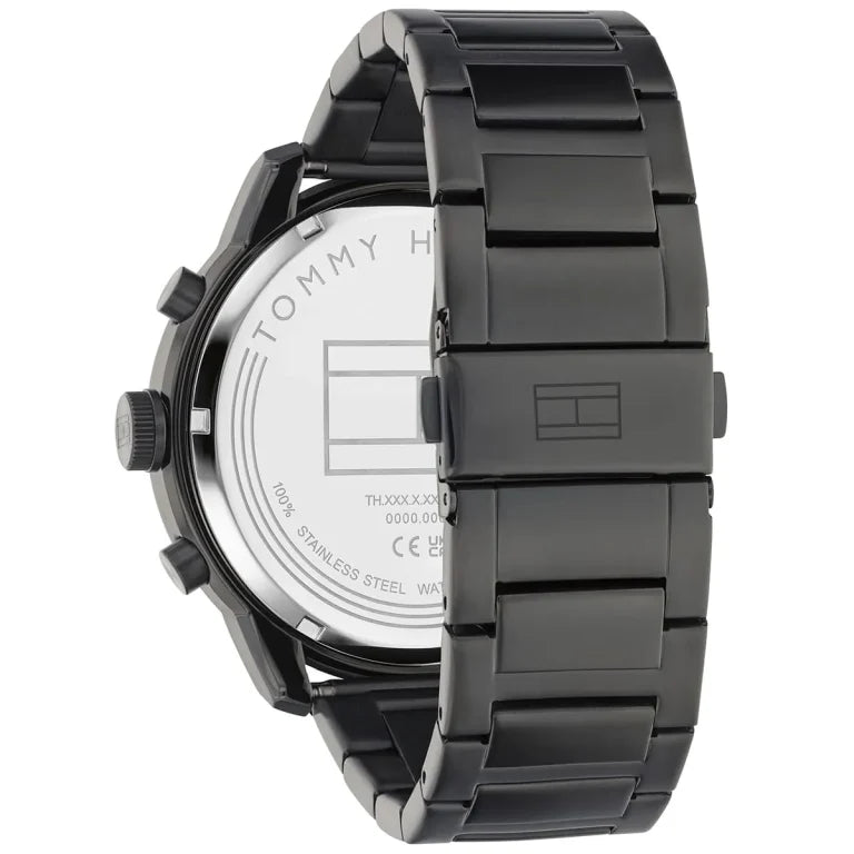 Tommy Hilfiger Wild 1792070 50mm Men's Multi-Function Watch – Black Textured & Black Stainless Steel Bracelet