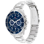 Tommy Hilfiger Jordan 1792094 43mm Men's Multi-Function Watch – Blue Dual-Time & Silver Stainless Steel Bracelet