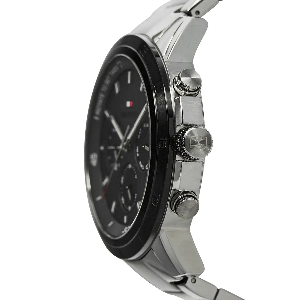Tommy Hilfiger Troy 1792106 46mm Men's Multi-Function Watch – Black & Silver Stainless Steel Bracelet