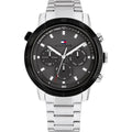 Tommy Hilfiger Troy 1792106 46mm Men's Multi-Function Watch – Black & Silver Stainless Steel Bracelet