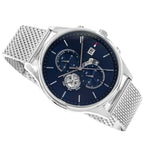 Tommy Hilfiger Baker 1710504 44mm Men's Multi-Function Watch – Navy & Silver Stainless Steel Mesh Bracelet
