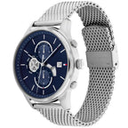 Tommy Hilfiger Baker 1710504 44mm Men's Multi-Function Watch – Navy & Silver Stainless Steel Mesh Bracelet