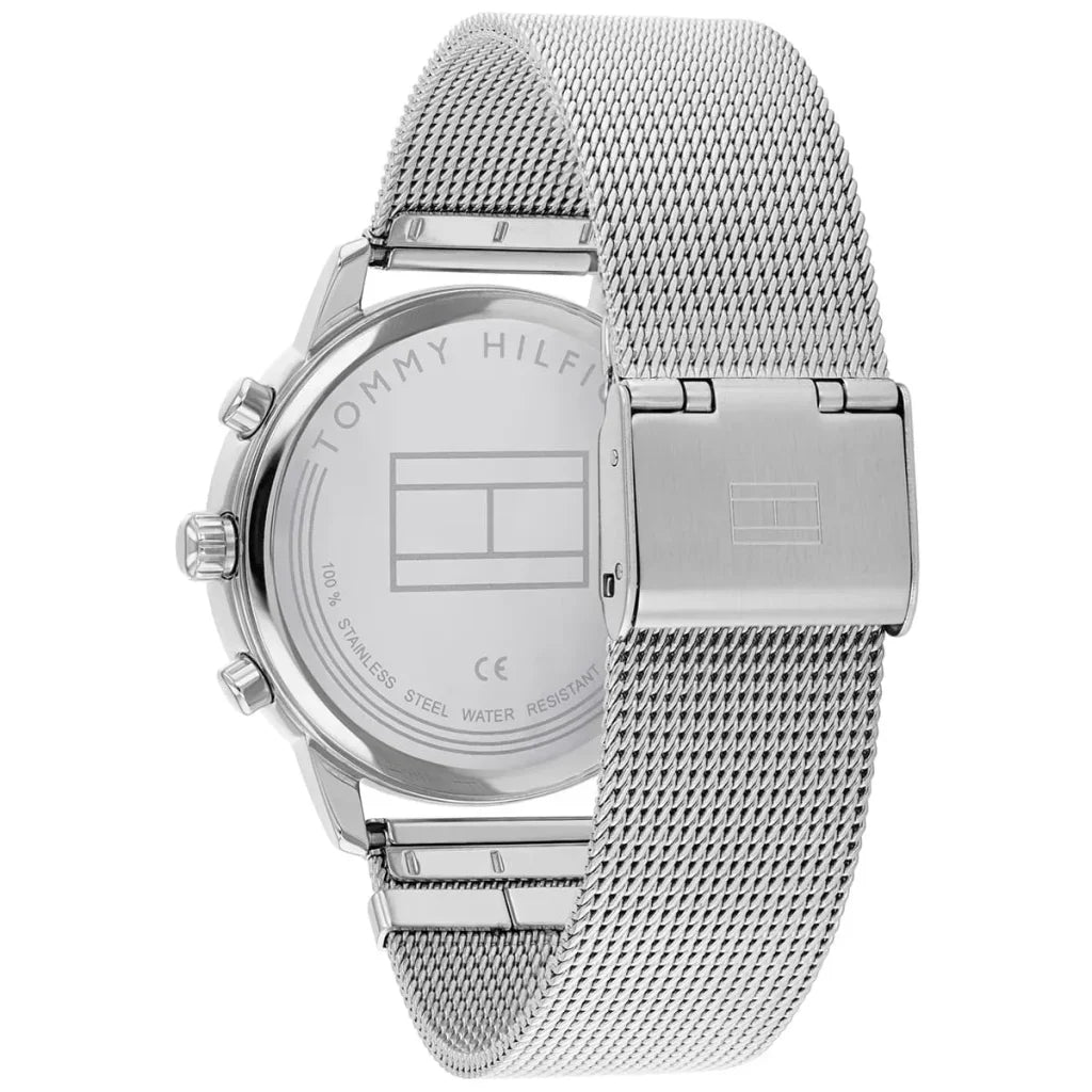 Tommy Hilfiger Blake 1782301 38mm Women's Multi-Function Watch – Silver Sunray & Silver Stainless Steel Mesh Bracelet