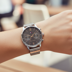 Tommy Hilfiger Blake 1782304 38mm Women's Multi-Function Watch – Grey Sunray & Grey Stainless Steel Mesh Bracelet