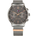 Tommy Hilfiger Blake 1782304 38mm Women's Multi-Function Watch – Grey Sunray & Grey Stainless Steel Mesh Bracelet
