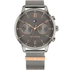 Tommy Hilfiger Blake 1782304 38mm Women's Multi-Function Watch – Grey Sunray & Grey Stainless Steel Mesh Bracelet