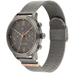 Tommy Hilfiger Blake 1782304 38mm Women's Multi-Function Watch – Grey Sunray & Grey Stainless Steel Mesh Bracelet