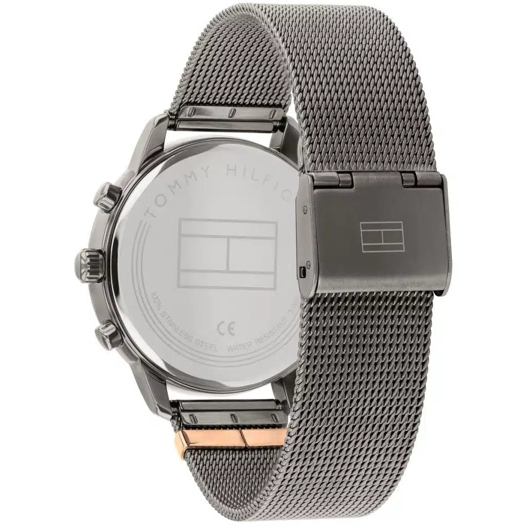 Tommy Hilfiger Blake 1782304 38mm Women's Multi-Function Watch – Grey Sunray & Grey Stainless Steel Mesh Bracelet