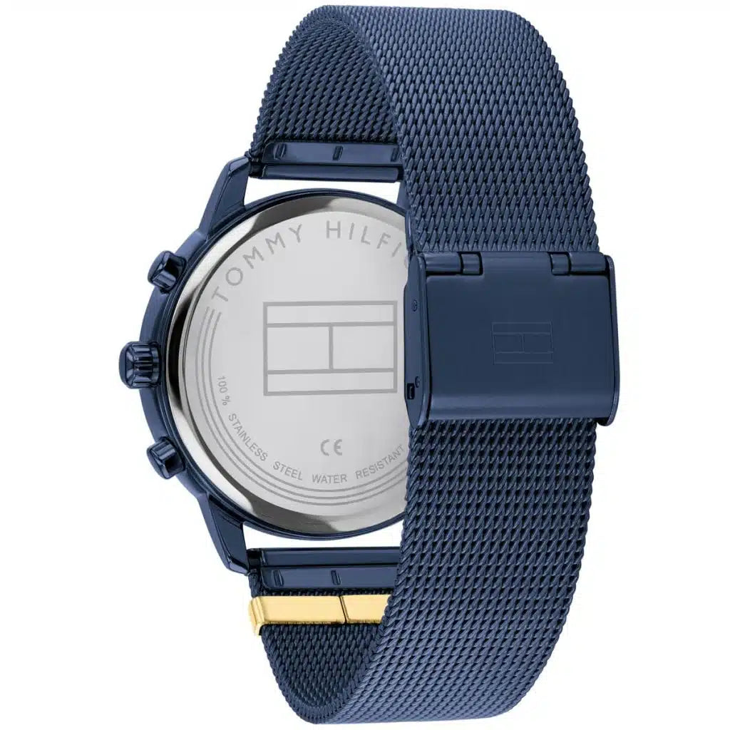 Tommy Hilfiger Blake 1782305 38mm Women's Multi-Function Watch – Navy Sunray & Navy Stainless Steel Mesh Bracelet