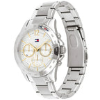 Tommy Hilfiger Lori 1782194 38mm Women's Multi-Function Watch – Silver Sunray & Silver Stainless Steel Bracelet