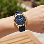 Tommy Hilfiger Lori 1782198 38mm Women's Multi-Function Watch – Navy Sunray & Navy Rubber Strap