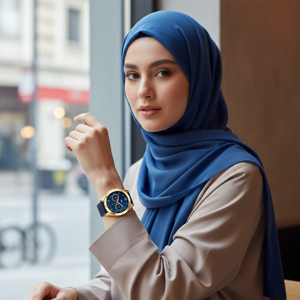 Tommy Hilfiger Lori 1782198 38mm Women's Multi-Function Watch – Navy Sunray & Navy Rubber Strap