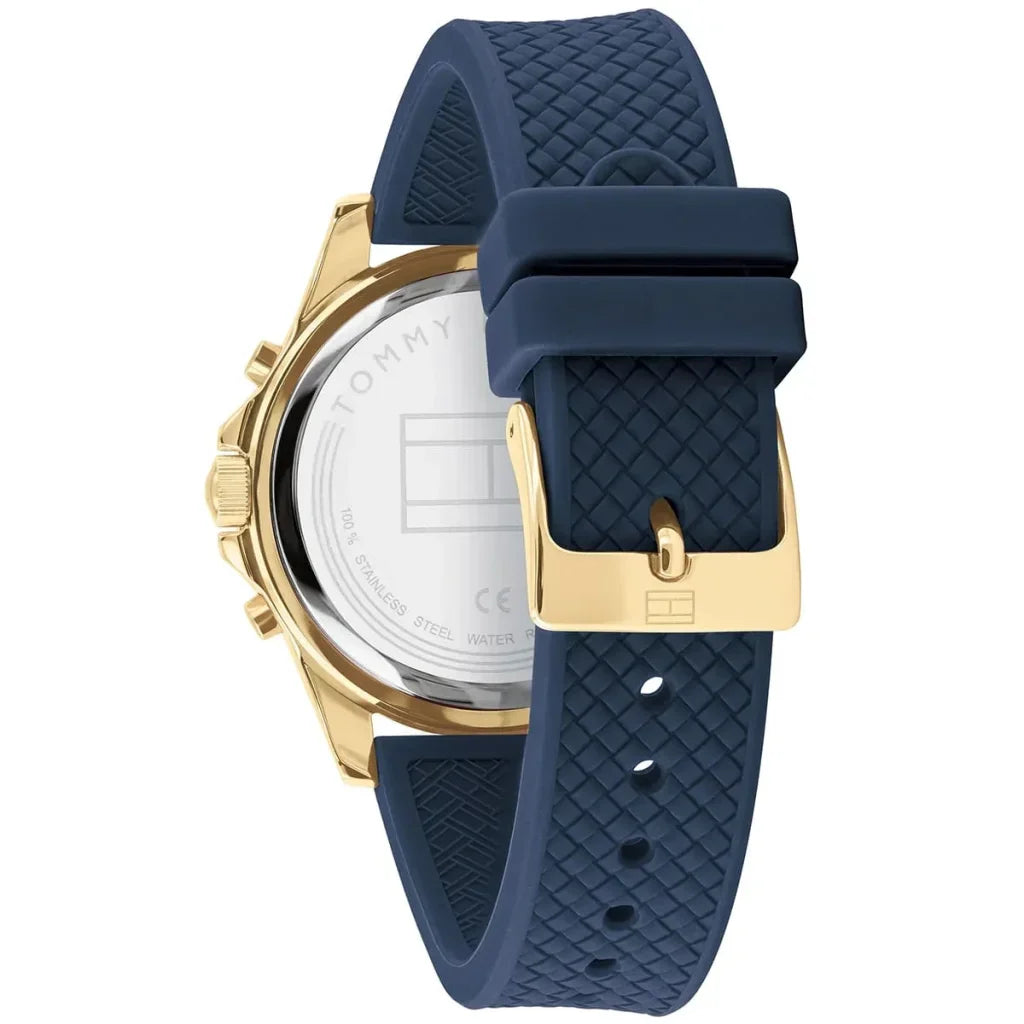 Tommy Hilfiger Lori 1782198 38mm Women's Multi-Function Watch – Navy Sunray & Navy Rubber Strap
