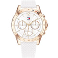 Tommy Hilfiger Lori 1782199 38mm Women's Multi-Function Watch – Navy Sunray & Navy Rubber Strap