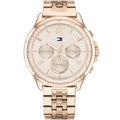 Tommy Hilfiger Lori 1782224 38mm Women's Multi-Function Watch – Rose Gold Sunray & Rose Gold Stainless Steel Bracelet