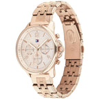 Tommy Hilfiger Lori 1782224 38mm Women's Multi-Function Watch – Rose Gold Sunray & Rose Gold Stainless Steel Bracelet
