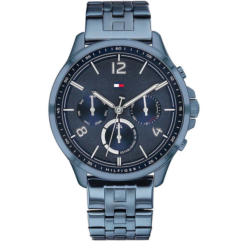 Tommy Hilfiger Lori 1782227 38mm Women's Multi-Function Watch – Navy Sunray & Navy Stainless Steel Bracelet