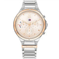 Tommy Hilfiger Lori 1782279 38mm Women's Multi-Function Watch – Silver Sunray & Two-Tone Stainless Steel Bracelet