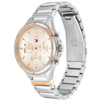 Tommy Hilfiger Lori 1782279 38mm Women's Multi-Function Watch – Silver Sunray & Two-Tone Stainless Steel Bracelet