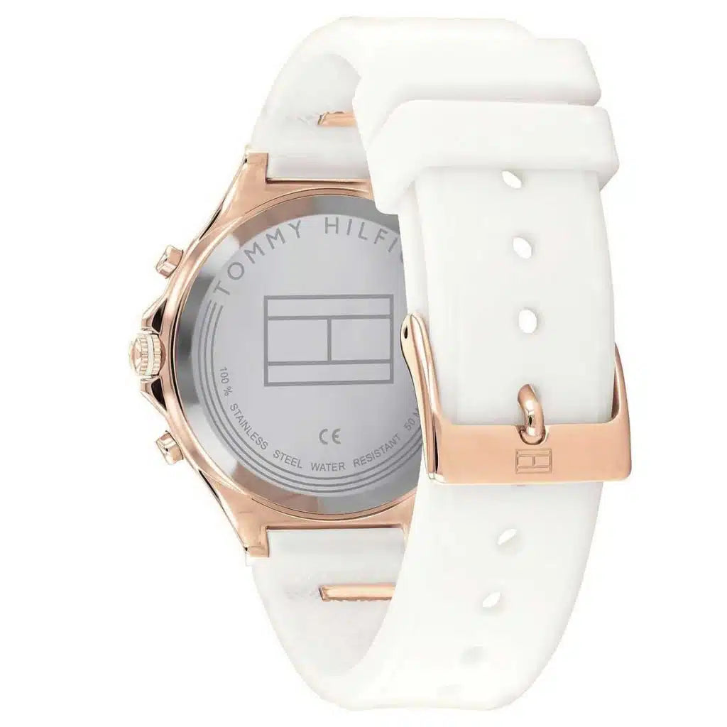 Tommy Hilfiger Lori 1782280 38mm Women's Multi-Function Watch – Silver Sunray & Silver Stainless Steel Bracelet