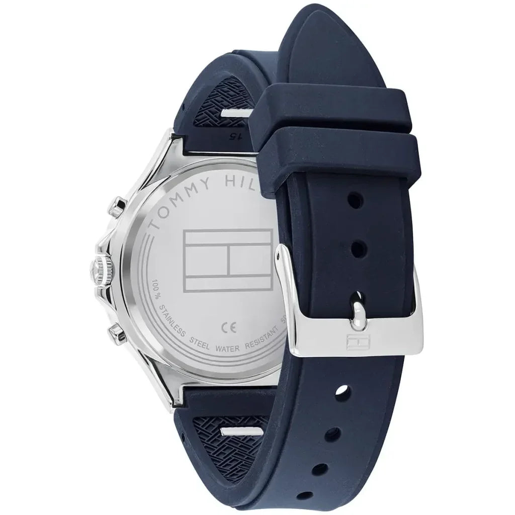 Tommy Hilfiger Lori 1782281 38mm Women's Multi-Function Watch – Navy Sunray & Navy Rubber Strap