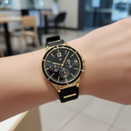 Tommy Hilfiger Lori 1782282 38mm Women's Multi-Function Watch – Black Sunray & Black Rubber Strap