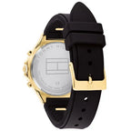 Tommy Hilfiger Lori 1782282 38mm Women's Multi-Function Watch – Black Sunray & Black Rubber Strap