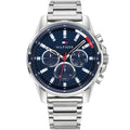 Tommy Hilfiger Mason 1791788 45mm Men's Multi-Function Watch – Navy & Silver Stainless Steel Bracelet