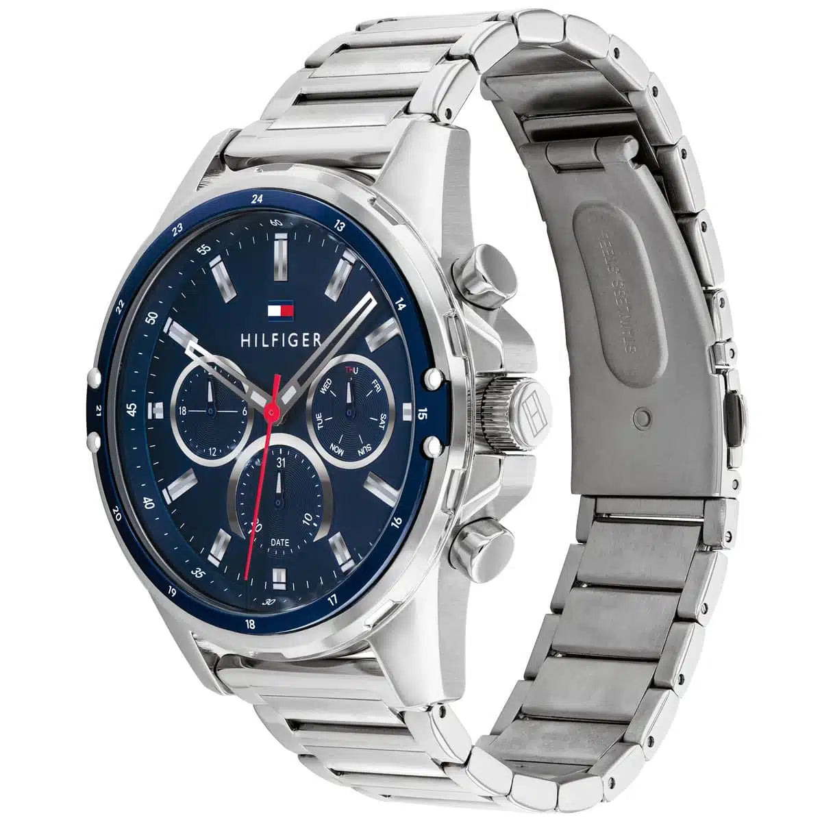Tommy Hilfiger Mason 1791788 45mm Men's Multi-Function Watch – Navy & Silver Stainless Steel Bracelet