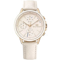 Tommy Hilfiger Shawn 1781789 38mm Women's Multi-Function Watch – Beige & White Genuine Leather Strap