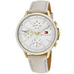 Tommy Hilfiger Shawn 1781790 38mm Women's Multi-Function Watch – Silver Sunray & White Genuine Leather Strap