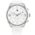 Tommy Hilfiger Wild 1792072 44mm Men's Multi-Function Watch – White Textured & White Rubber Strap