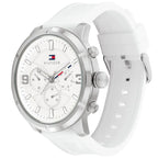 Tommy Hilfiger Wild 1792072 44mm Men's Multi-Function Watch – White Textured & White Rubber Strap